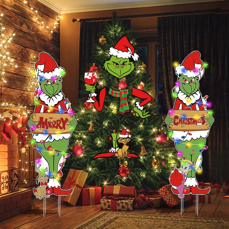 HEORIM 2 Pcs Large Christmas Outdoor Decorations with Metal Stakes Merry Christmas Yard Signs for Lawn, Garden Yard Decor - Image 2